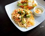 一人お昼アボカドバター☆えのきパスタ半々作り方8写真