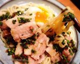 ゆで豚ニラ麺つゆ漬けのっけ！冷やしうどん作り方7写真
