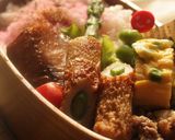 簡単！竹輪アスパラとパプリカ目玉焼丼弁当作り方4写真