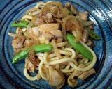 チーズとろ～り♪春野菜とチキンの焼うどん作り方4写真