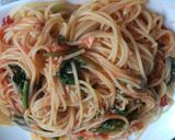 ツナとほうれん草とケチャップのパスタ作り方7写真
