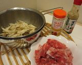 簡単豚肉とささがきゴボウ炒め作り方1写真