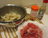 簡単豚肉とささがきゴボウ炒め作り方1写真