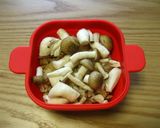 黄金だしで作るしめじとベーコン洋風おじや作り方3写真