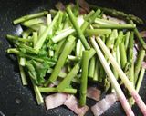 アスパラベーコン、かぶの葉も入れました作り方3写真