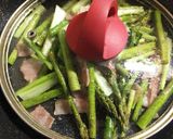 アスパラベーコン、かぶの葉も入れました作り方4写真