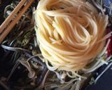 ワラビとエノキとシラスの和風パスタ作り方5写真