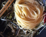 ワラビとエノキとシラスの和風パスタ作り方5写真