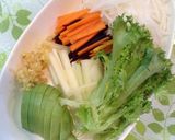 シャキッと野菜たっぷりサラダ蕎麦作り方2写真