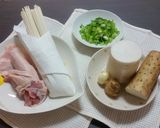 ホロホロ鶏もも肉の山かけうどん作り方1写真
