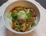 ホロホロ鶏もも肉の山かけうどん作り方15写真