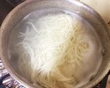 豚と水菜で簡単♬キレイなお月見にゅう麺作り方1写真