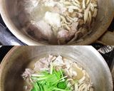 豚と水菜で簡単♬キレイなお月見にゅう麺作り方2写真