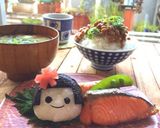 お花のぱっつん女の子＊大根おろしアート作り方5写真
