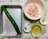 簡単夕飯ヘルシー胡瓜とカニカマからし和え作り方1写真