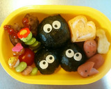キャラ弁 まっくろくろすけ 簡単　作り方4写真