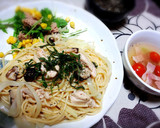 鶏むね肉ときのこと大葉の和風パスタ作り方5写真