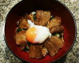 焼き肉のタレで豚バラ丼★温泉卵のせ♡作り方10写真
