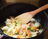 チャーハン道! たっぷり野菜のオムライス作り方1写真