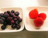 ブルーベリー&苺♪スムージー作り方1写真