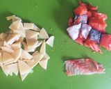 筍と鮭の炊き込みご飯。作り方1写真
