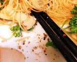 麺染み込みにんにく☆ビーフン里芋ベーコン作り方8写真