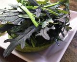 赤からし水菜、だけサンド。作り方2写真
