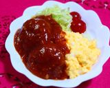 ふわとろ卵とハンバーグ丼♪作り方4写真
