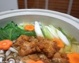 やわらか若鶏から揚げで中華風鍋作り方4写真