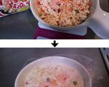 加熱時間短縮☆スープご飯【冷凍ピラフ】作り方1写真