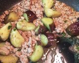 茄子×挽肉×バジルの冷た〜い素麺。作り方4写真
