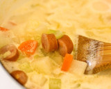 ぽかぽか野菜とソーセージの豆乳スープ作り方8写真
