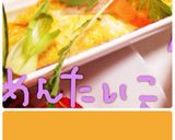 細長い明太オムレツ☆焼肉＊パスタ作り方1写真