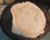 蓮根、水菜、えのき、明太子のピザ作り方3写真