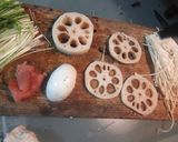 蓮根、水菜、えのき、明太子のピザ作り方4写真