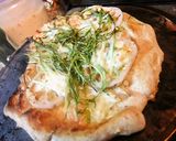 蓮根、水菜、えのき、明太子のピザ作り方5写真