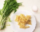 麺汁で簡単!水菜と豚肉の玉子とじ作り方1写真
