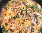 麺汁で簡単！水菜と豚肉の玉子とじ作り方3写真