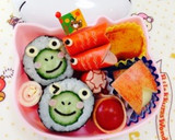 鯉のぼりとかえる弁当…♩作り方1写真