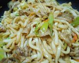 簡単！豚キムチの焼きうどん作り方5写真
