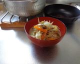 最速の野菜炒め入り昆布だしの味噌汁作り方1写真