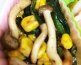 ほうれん草、コーン、しめじのバター焼き作り方4写真