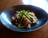 豚肉とにんにくの芽のオイスター炒め♪作り方5写真