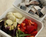夏野菜と塩鯖のココナッツカレー作り方1写真