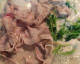 豆苗と豚バラの豆乳鍋♪野菜たっぷり作り方6写真