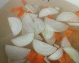 旬の新玉ねぎとほうれん草の6色彩味噌汁◆作り方1写真