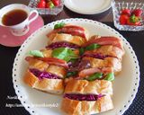紫キャベツとベーコンのバゲットサンド作り方5写真