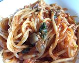 ツナとほうれん草とケチャップのパスタ作り方10写真