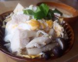きのこが入った親子丼作り方4写真