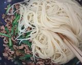にらと挽き肉の中華風☆肉味噌パスタ作り方11写真